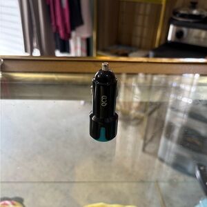 Black & Teal USB Car Charger - Dual USB Fast Charging